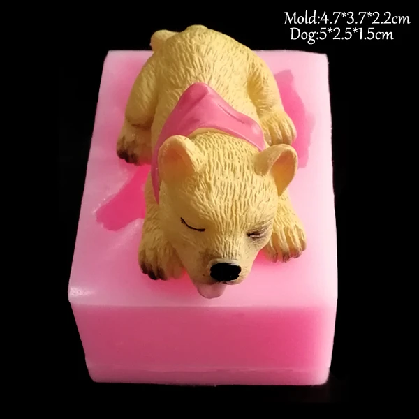 H NEW Dogs Silicone Soap Mold Fondant Mould Cake Decorating Tool Cat Butt Corgi Bulldog Chocolate Gumpaste Sugarcraft Mold C339 - Color: H
