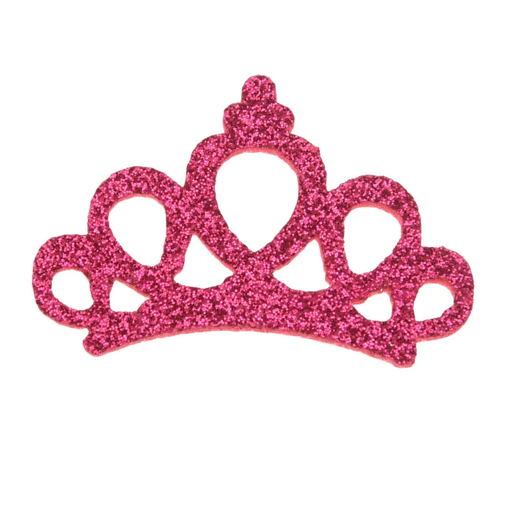 Hot Pink 50 шт. Блестящий бант 2,5*4,5 см корона цветок для волос милые аксессуары для волос модный аксессуар свадебное украшение цветок - Цвет: Hot Pink