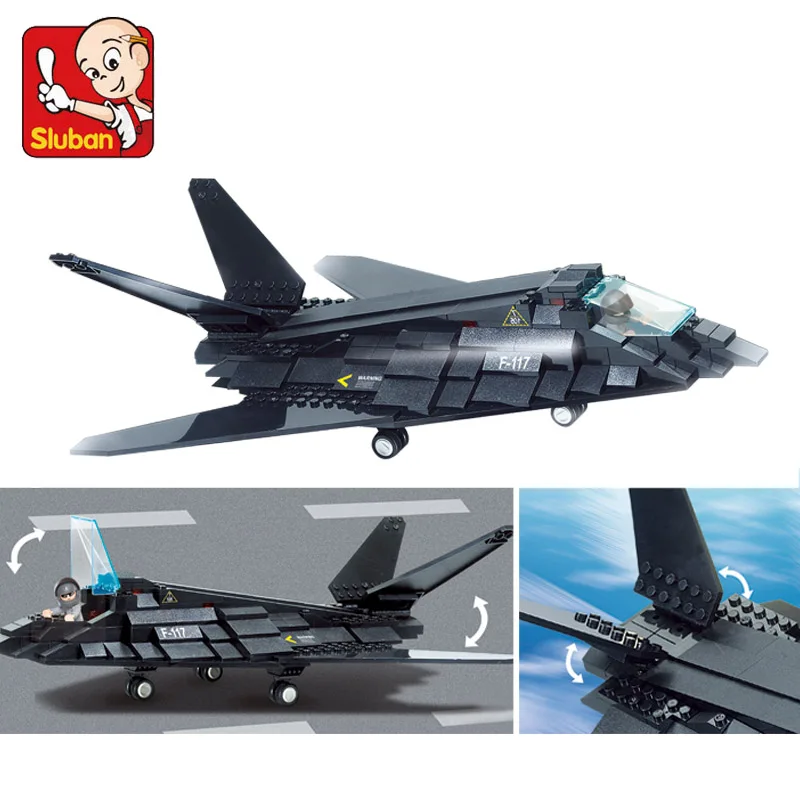 0108 209pcs Aircraft F-117A Attack Constructor Model Kit Blocks Compatible LEGO Bricks Toys for Boys Girls Children Modeling | Игрушки и