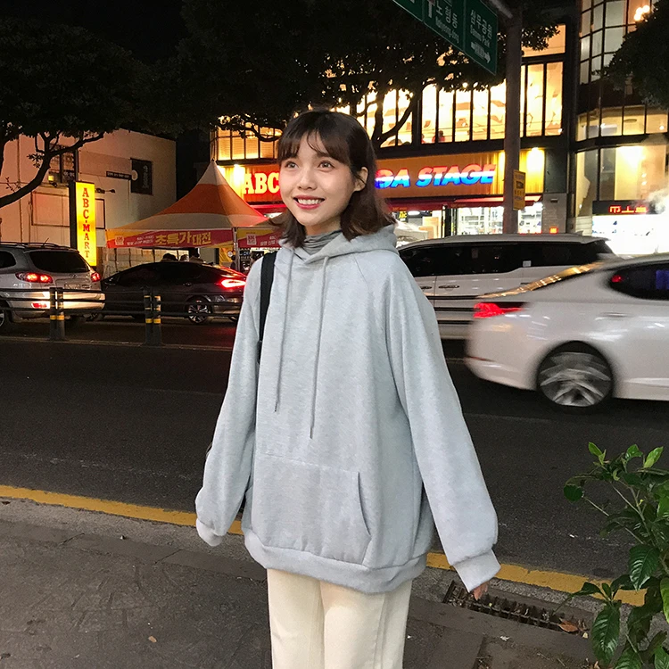 Осенняя толстовка с капюшоном, зимняя одежда harajuku, Женская Толстовка в Корейском стиле, модные розовые толстовки с карманами для друзей