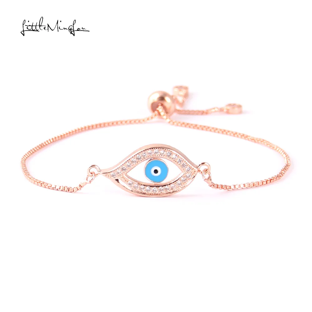 WML мужской браслет Белый Циркон CZ eye Charm Регулируемая цепь wo мужские браслеты и для ювелирные