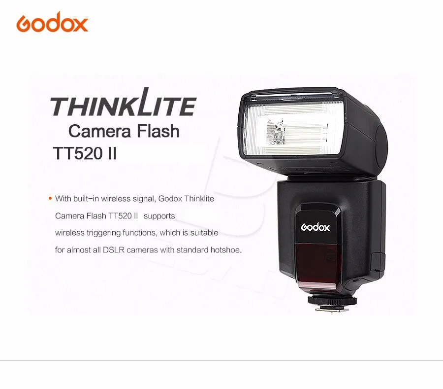 Godox Thinklite камера вспышка TT520II со встроенным 433 МГц беспроводным сигналом для Canon Nikon Pentax Olympus DSLR camera s