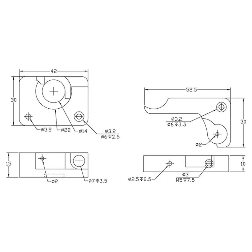 Экструдер для 3D принтера Bowden алюминиевая рукоятка 1 75 мм правая левая рука 26