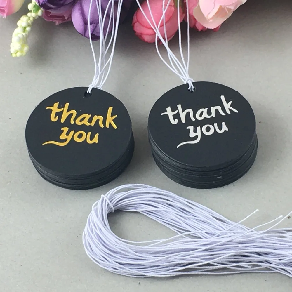 1000 шт с струнами черные картонные подарочные бирки/ценник штемпелюя