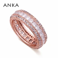 anka brand new high quality wedding rings for bridal cz rose gold color bague femme party accessories 121225