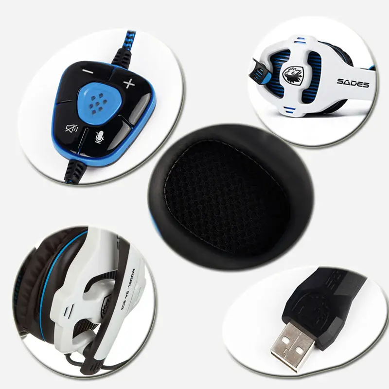Игровая стереогарнитура SADES SA903 7 1 с объемным звуком USB светодиодный микрофоном и