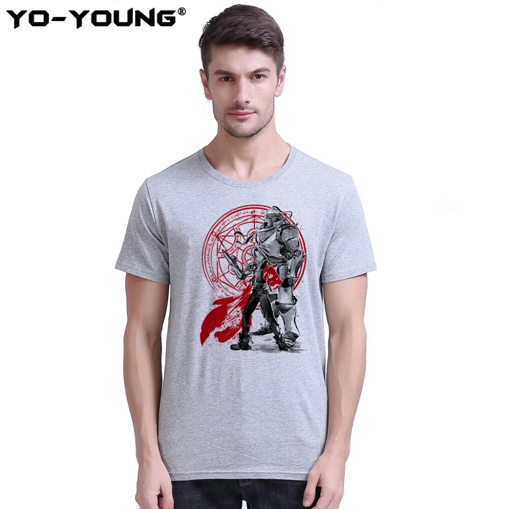 Yo Young Men футболки Аниме Fullmetal Alchemis Brothers Edward Elric Alphonse принт 100% хлопок летняя Новинка