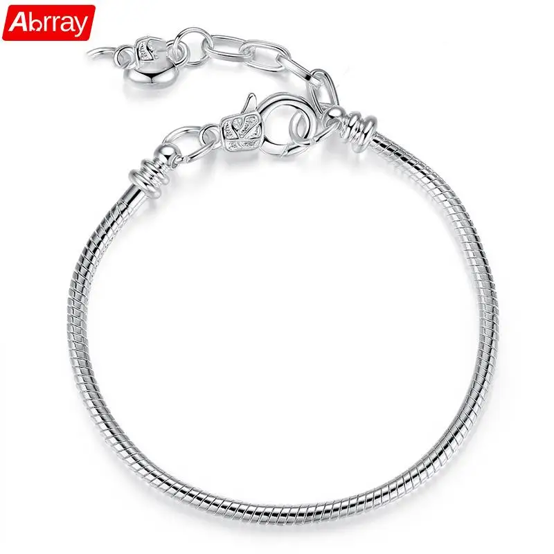 Abrray Элегантный серебряный браслет цепочка медный очаровательный женский