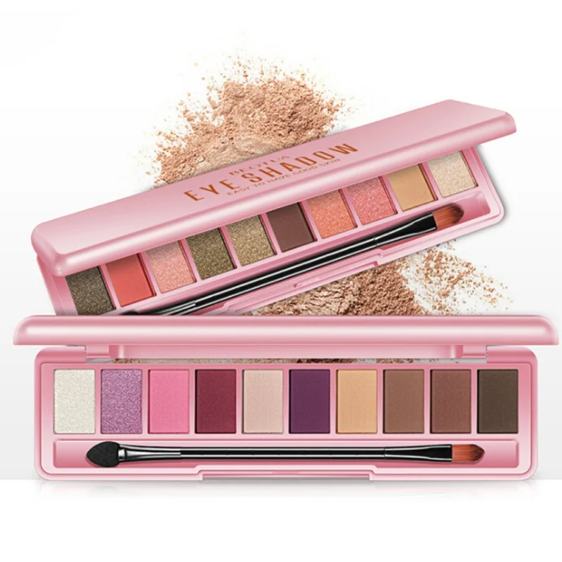 10 видов цветов Палитра теней для век профессиональный макияж блеск палитра