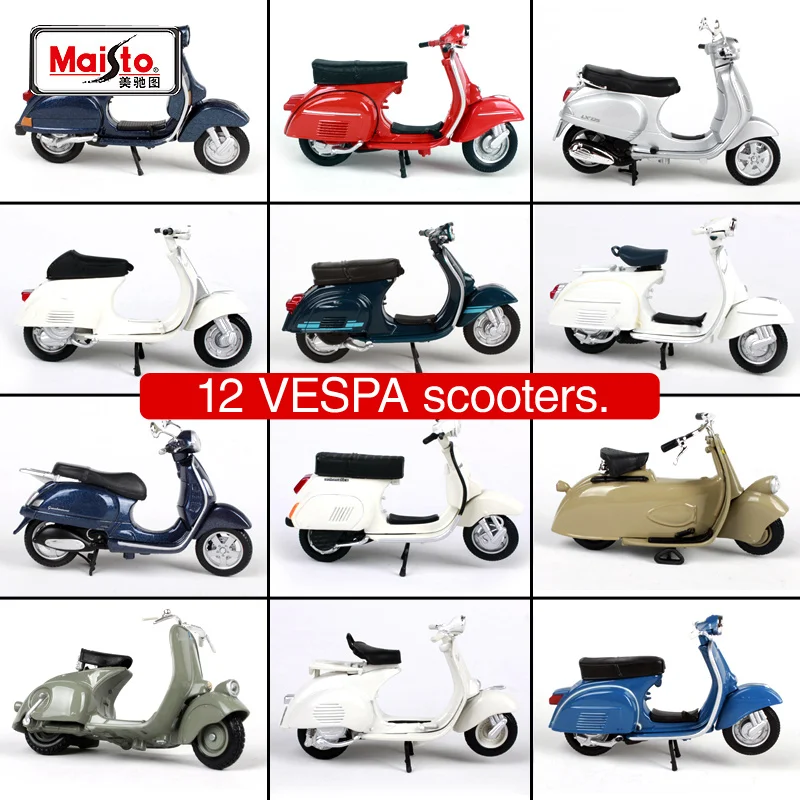 Модель игрушечного мотоцикла Maisto 1:18 PIAGGIO Vespa из сплава игрушка для детей подарок