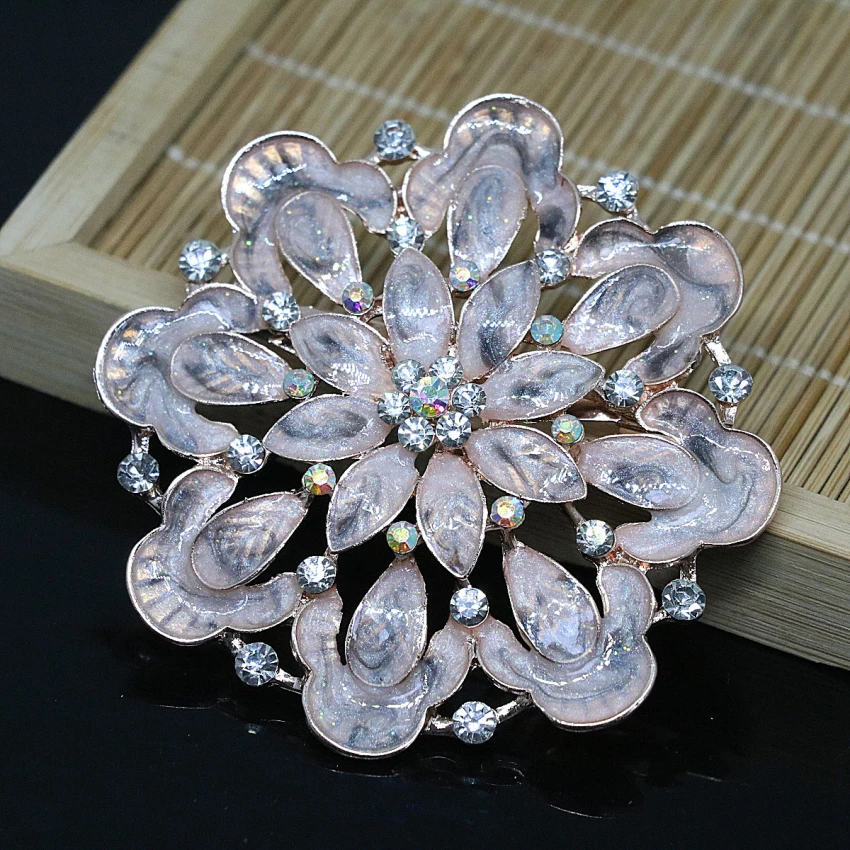 Женская Брошь с бусинами в форме цветка большая круглая булавка 70 мм | Украшения и