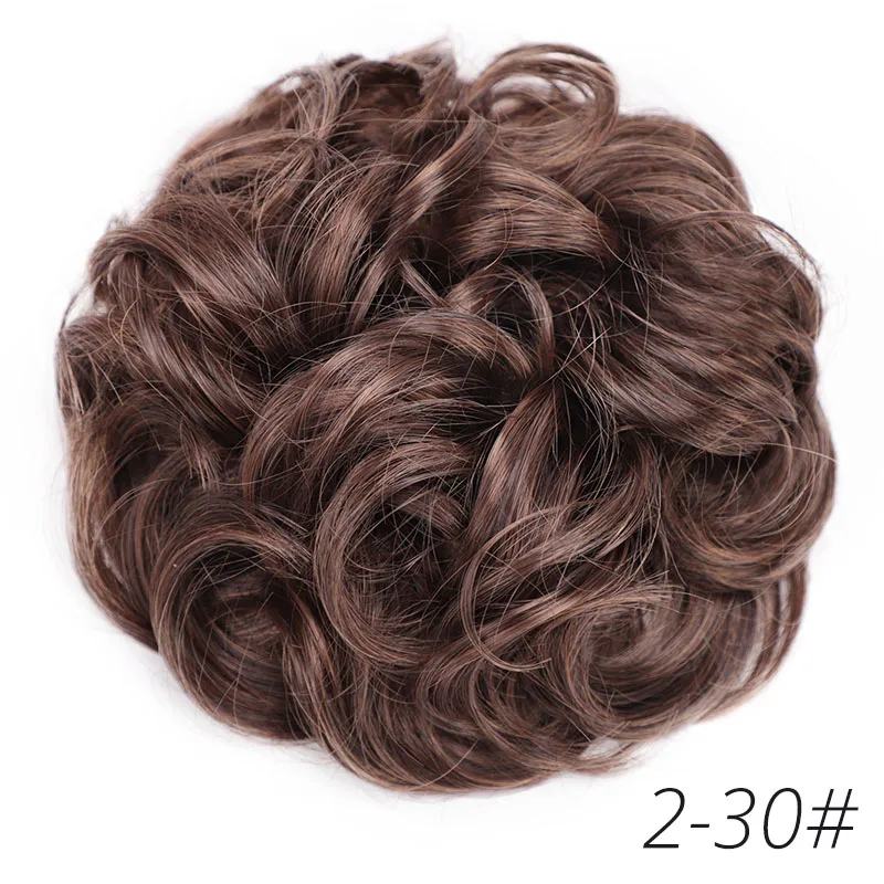 2-30 AISI BEAUTY, синтетические волосы, шиньон, Пончик, черный, коричневый, кудрявые волосы, пучок, шиньон, эластичные волосы, канатная Резиновая лента для наращивания волос - Цвет: 2-30