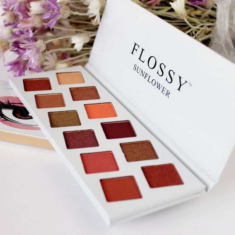 Flossy Sunflower 12 цветов тени для век палитра макияж стойкие матовые легко носить