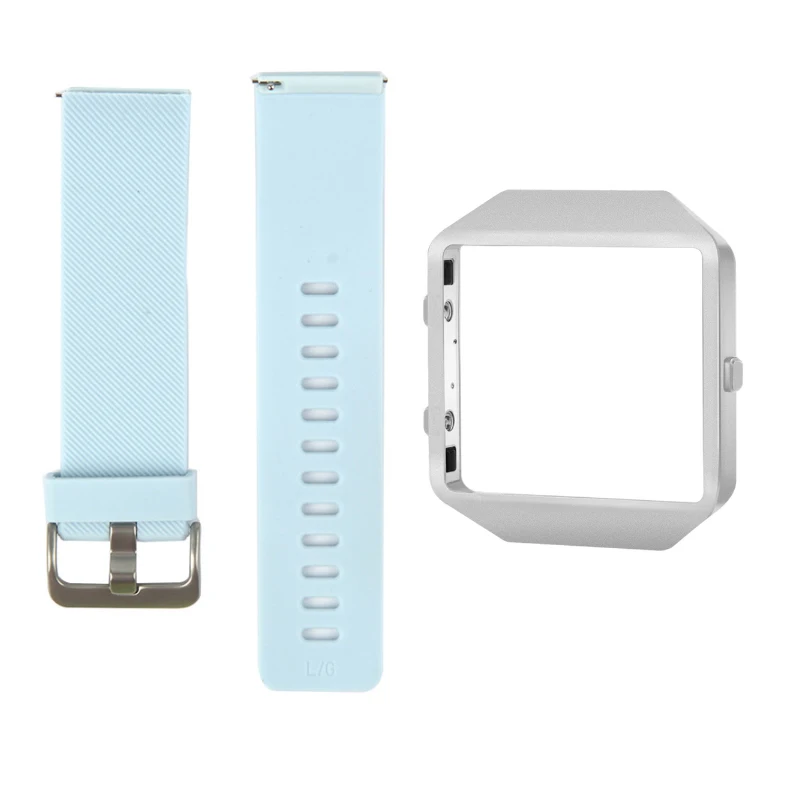 Sky Blue Bemorcabo для Fitbit Blaze Band, силиконовый браслет, сменный ремешок с новой серебристой рамкой для Fitbit Blaze, умные фитнес-часы - Цвет ремешка: Sky Blue