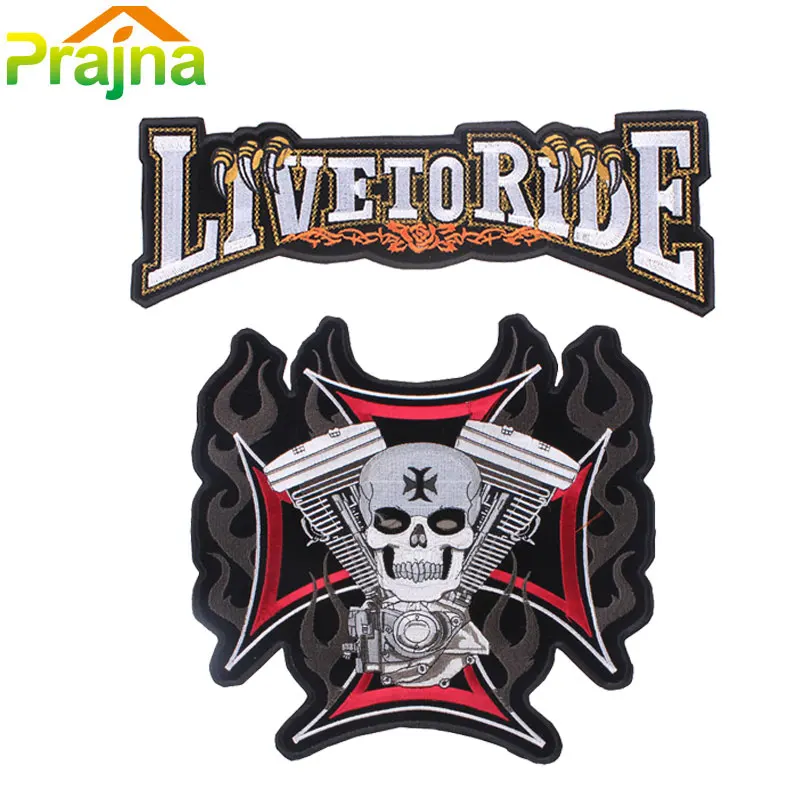 Комплект из 2 предметов в виде черепа и буквенным принтом патч Байкер Утюг на