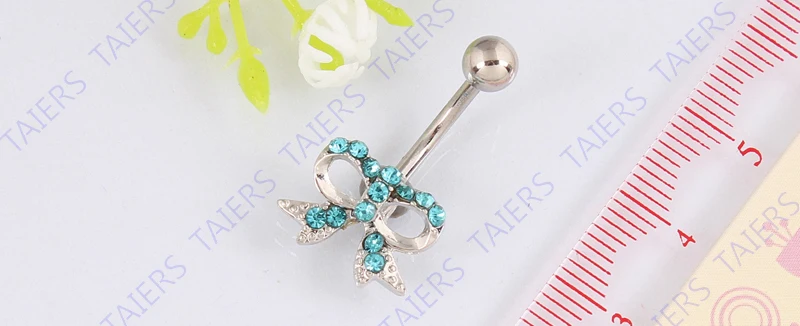 Кольцо для живота с бантом женское пирсинг тела Ювелирное кольцо пупка 14 г 316L