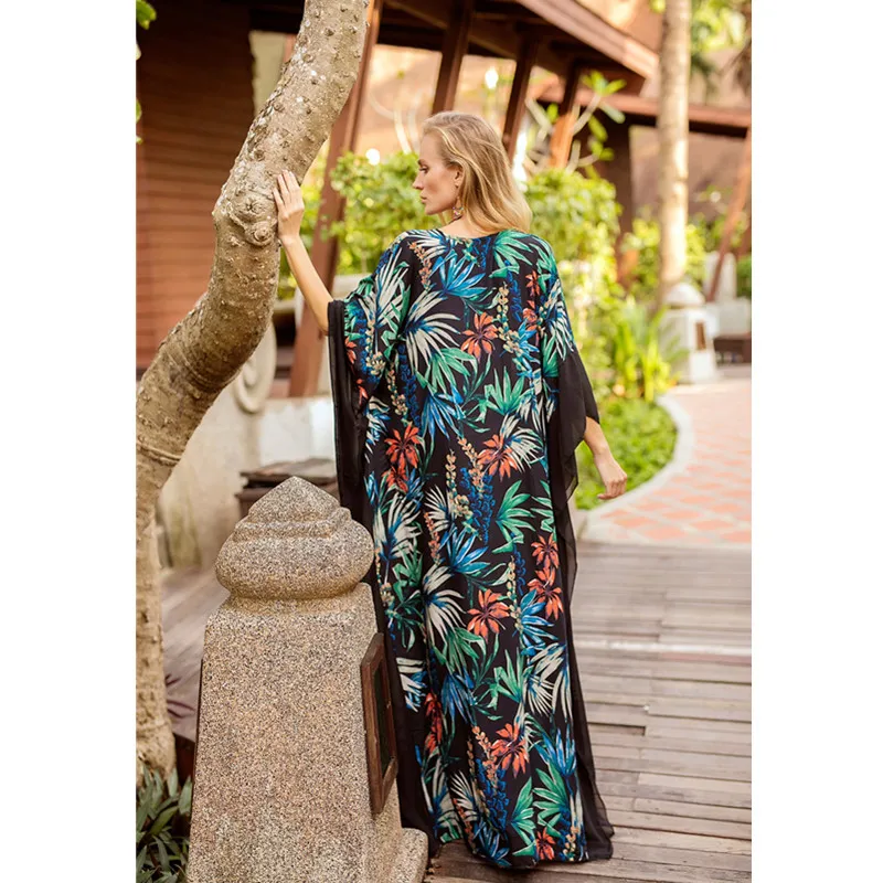 Платье с v-образным вырезом и рукавами летучая мышь | Женская одежда