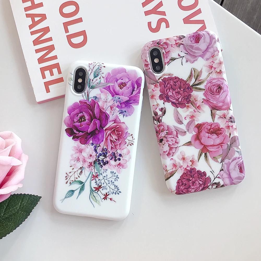 LOVECOM винтажные красочные чехлы для телефонов с изображением цветов для iPhone 11 Pro Max XS Max XR 6 6S 7 8 Plus X XS мягкая IMD задняя крышка с цветочным рисунком Coque