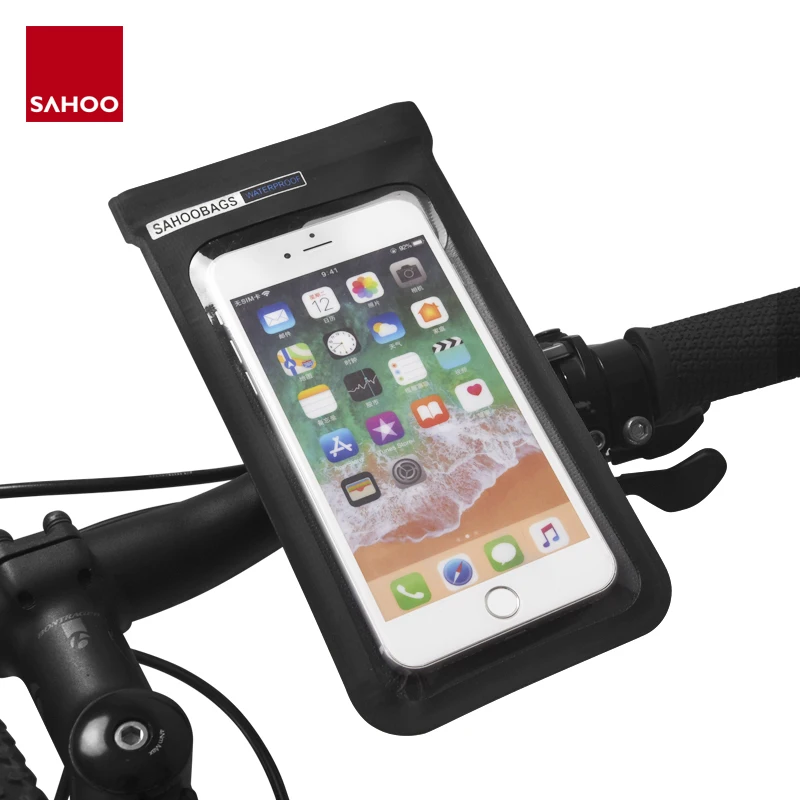 

2023 Sahoo 111362-SA Universal Full Waterproof Cycling Bicycle Bike Handlebar 6.5in Mobile Phone Holder Mount Cell Phone Case