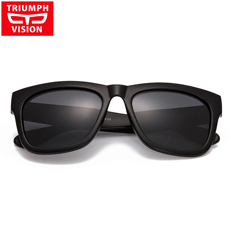 Мужские квадратные солнцезащитные очки TRIUMPH VISION черные поляризационные с