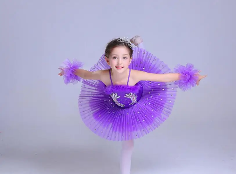 purple Коллекция новое поступление детское балетное платье-пачка детское платье для девочек для балета «Лебединое озеро» разных цветов - Цвет: purple
