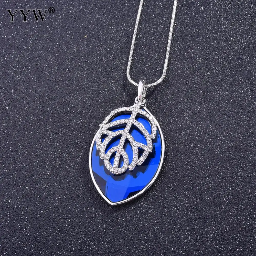 YYW 2019 New Fashion Sweater Chain Necklace With Crystal 25.6-Inch Ladies Jewelry Gift Leaf Silver-Plated Snake | Украшения и