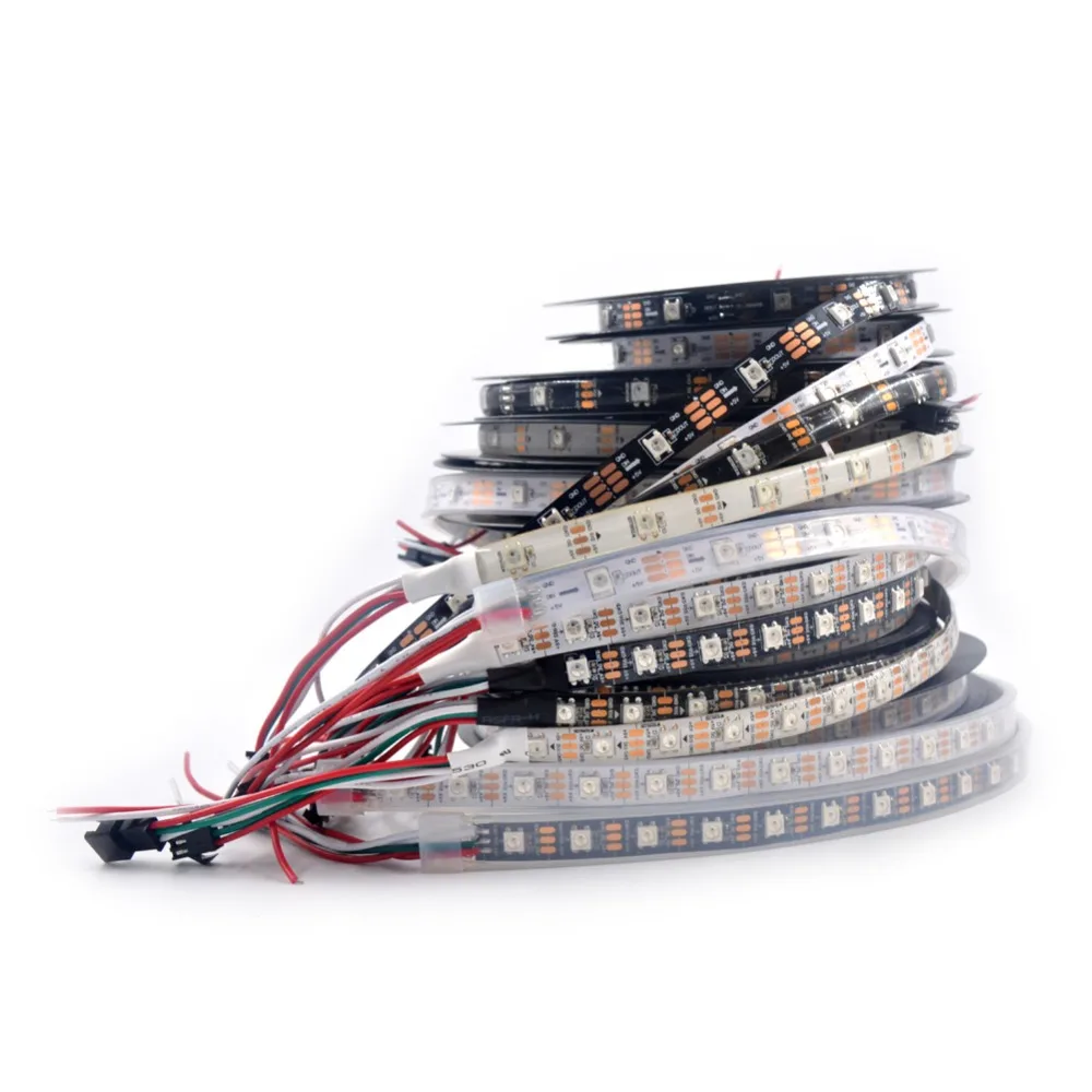 1 м/5 м WS2812B SK6812 30/60/74/96/144 пикселей/м 2811ic Встроенная индивидуально Адресуемая RGB