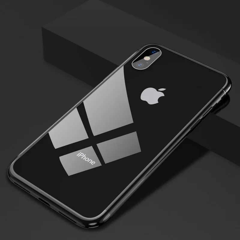 Чехол с гальваническим покрытием для iPhone 7 8 6 6s s Plus Роскошный прозрачный мягкий кремний чехол с покрытием для iPhone X XR XS Max Shell 11 Pro