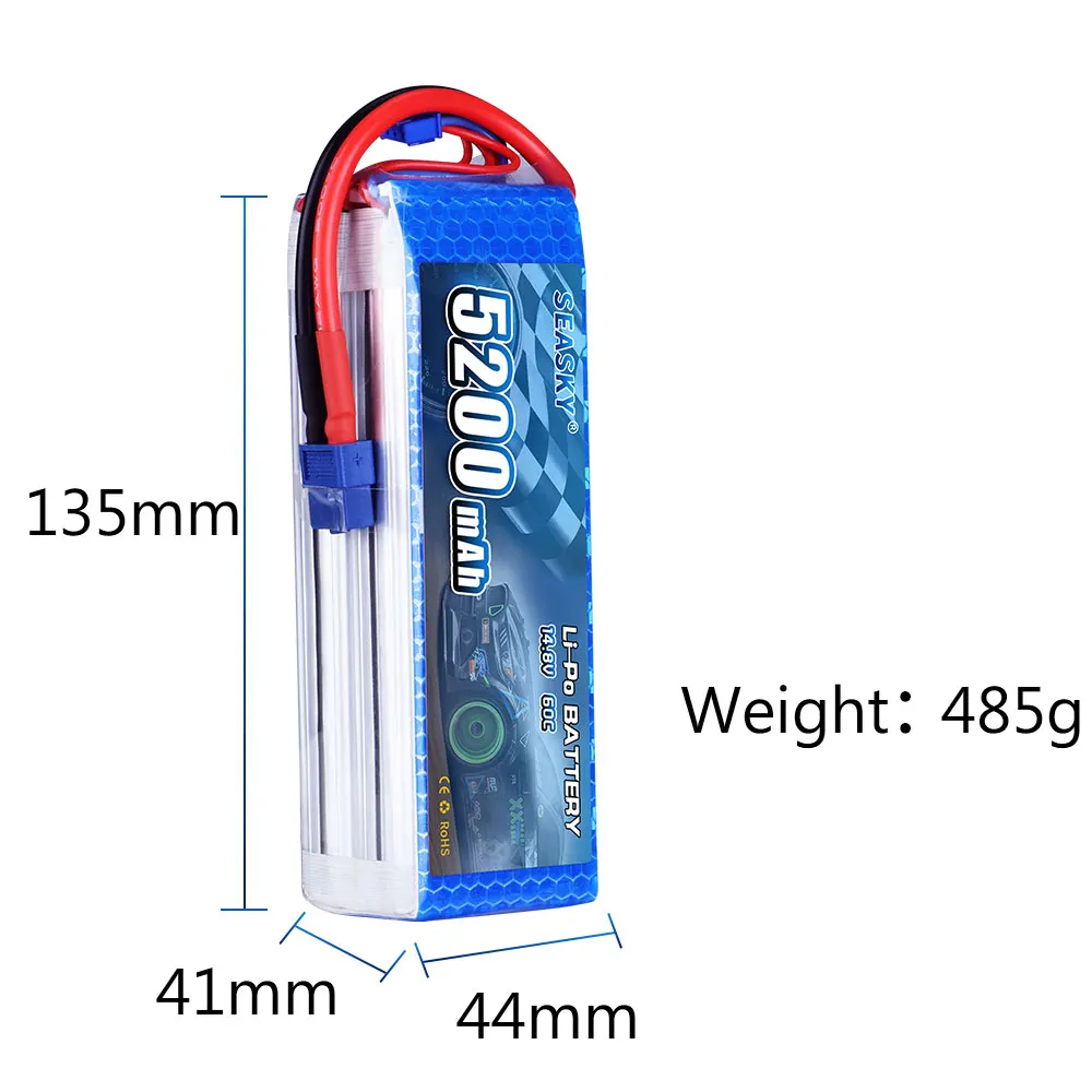 Аккумулятор SEASKY Lipo 2S 3S 4S 5S 6S 7,4 V 11,1 V 14,8 V 22,2 V 1500mah 2200mah 5200mah 6000mah lipo bateria для гоночного дрона FPV