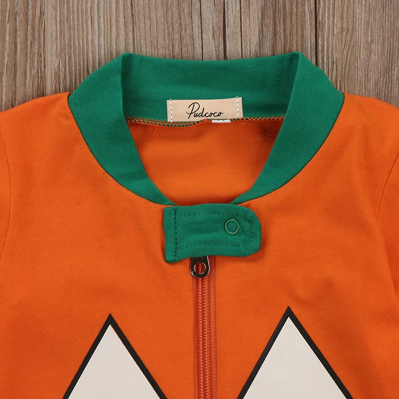 2017 Ромпер на Хэллоуин для новорожденных маленьких мальчиков и девочек с длинным