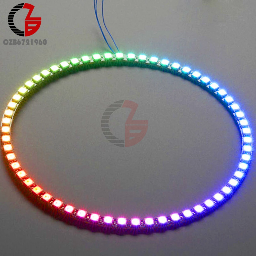 Беспроводной Wi-Fi Управление ESP8266 ESP-01 ESP-01S WS2812B 12 16 24 60 Светодиодный s 5050 RGB светодиодный кольцевой светильник светодиодный адаптер Управление; для Arduino