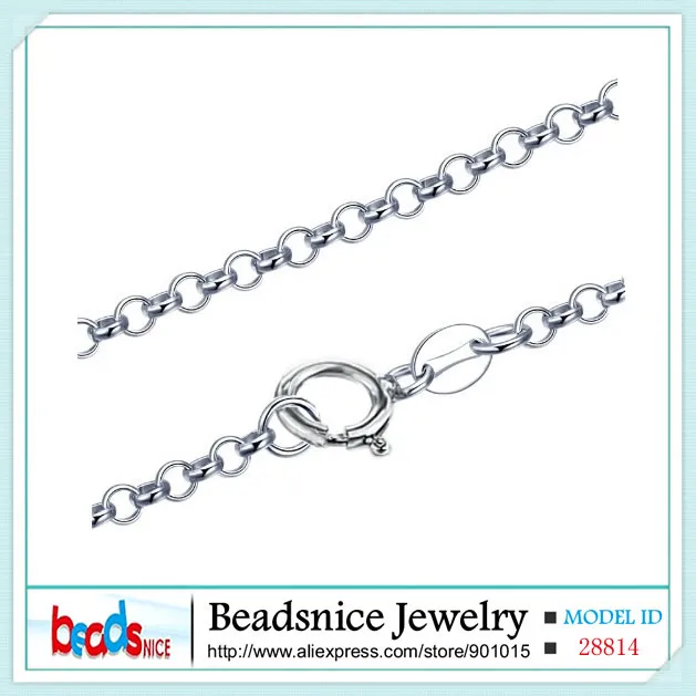 Beadsnice Высокое качество чистый 925 пробы серебро Роло цепь Цепочки и ожерелья чистого серебра Цепочки и ожерелья Цепь для элегантный дизайн ID28814