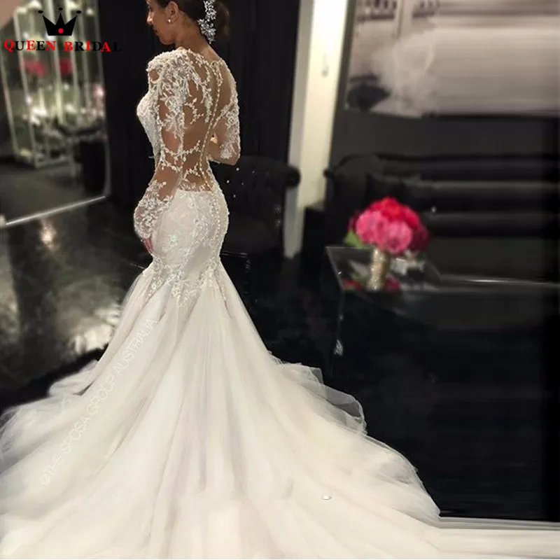 Платье с длинным рукавом кружевное винтажное формальное длинное WD14|wedding gowns|sleeved