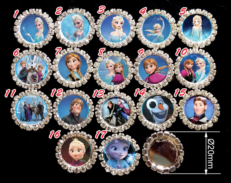 100 шт./лот Анна Эльза круглый плоский низ Кристалл страз Диамант кластер