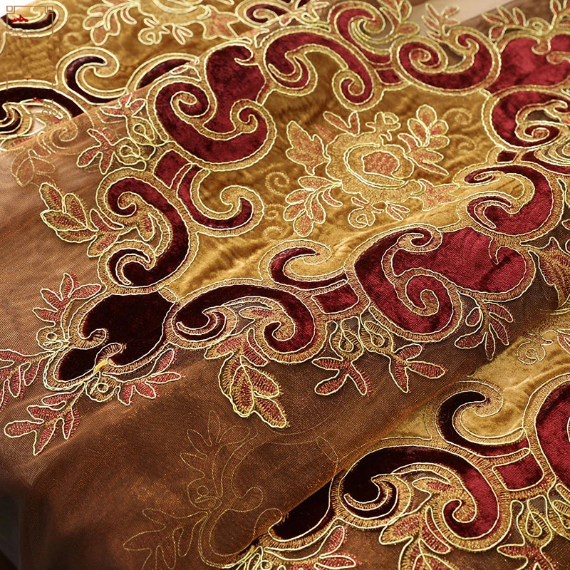 Роскошные шторы из синели в европейском стиле светонепроницаемые с цветочной