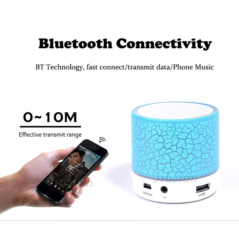 Мини A9 беспроводной Bluetooth динамик LED красочные ночные огни Hands Free портативный Subwoof