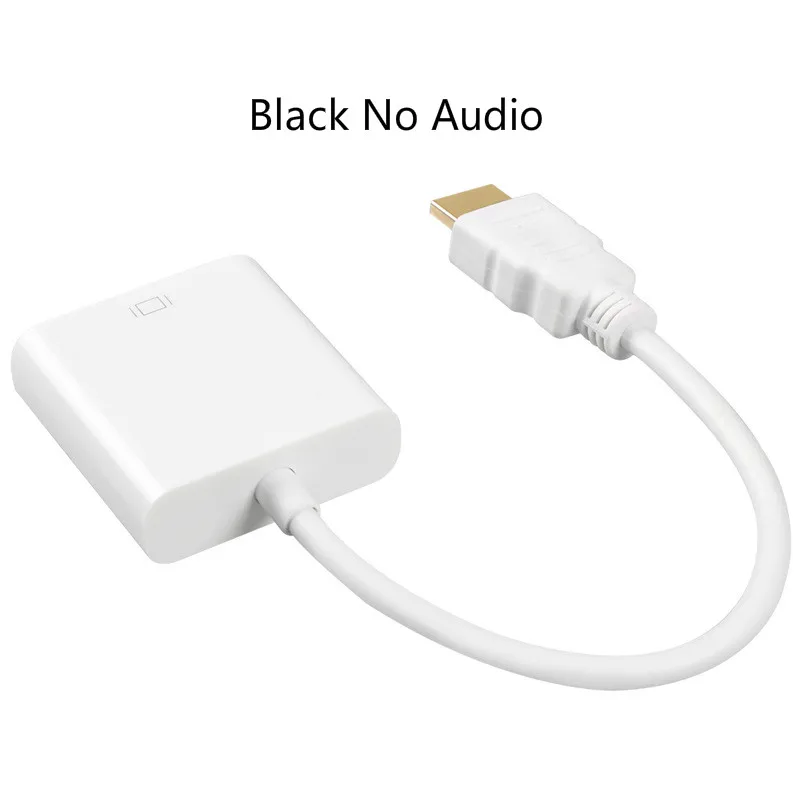 HDMI в VGA кабель адаптер цифро-аналоговые аудио и видео конвертер адаптер «Папа-мама» для ПК ноутбук поддержка 1080P HDTV - Цвет: White