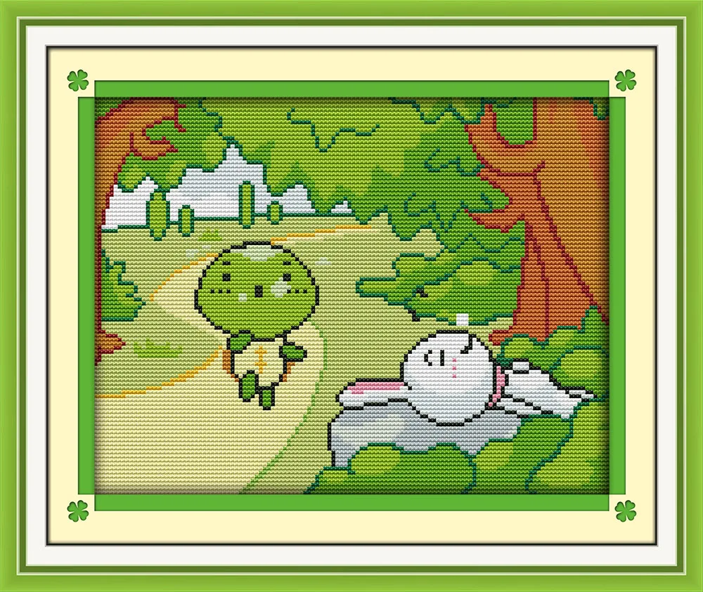 The Tortoise And Hare Gifts for Kids Wall Decoration Dmc Embroidery Floss Cross Stitch Needlework Sets | Дом и сад