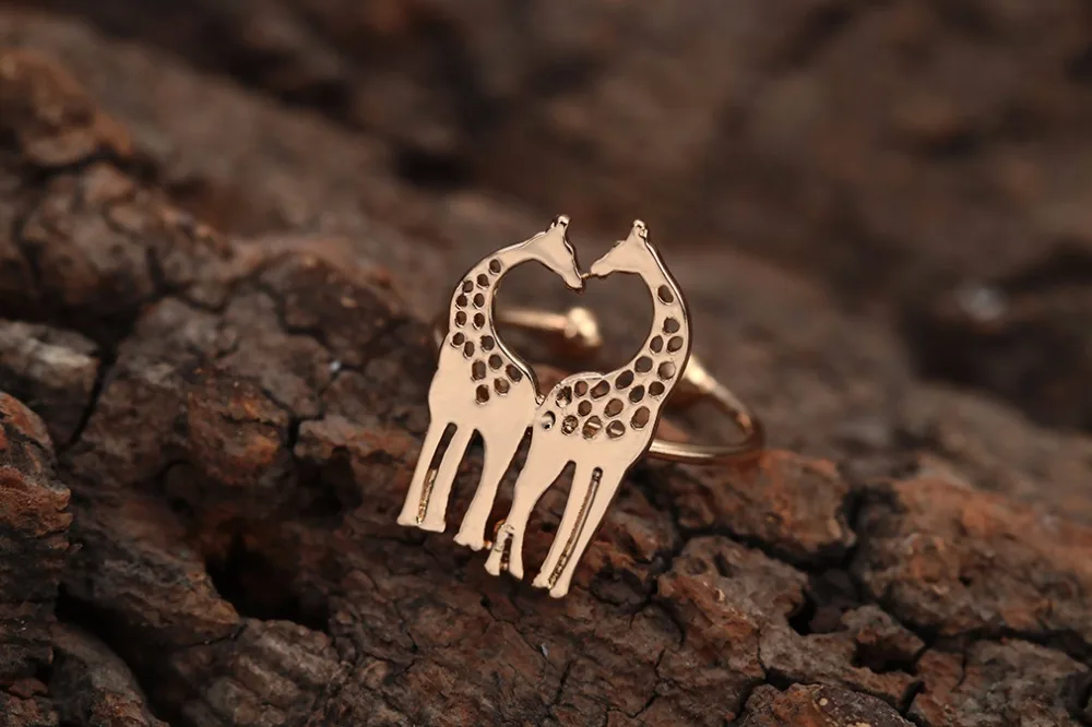 Kinitial Drop Shipping Love Giraffe Link Chain Statement Jewelry Set Necklace/Ring/Bracelet Animal Pendant | Украшения и