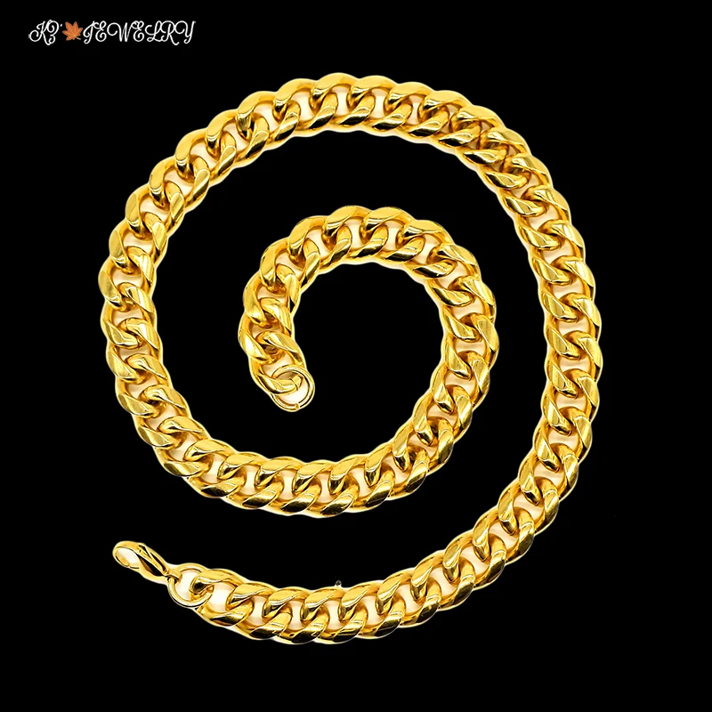 AMUMIU Miami Снаряженная кубинская цепочка на шею для мужчин золото хип хоп ожерелье
