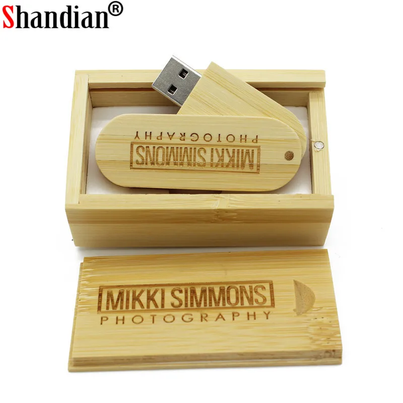 SHANDIAN логотип на заказ Деревянный USB+ коробка USB флэш-накопитель Флешка 4 ГБ 8 ГБ 16 г 32 Гб 64 Гб карта памяти фотография свадебный подарок