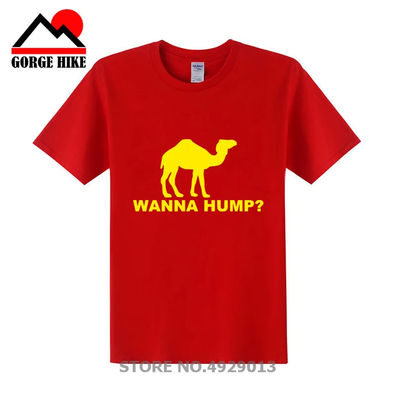 Wanna Hump футболка с буквенным принтом Дезерт верблюд Хлопковая весенняя Мужская в