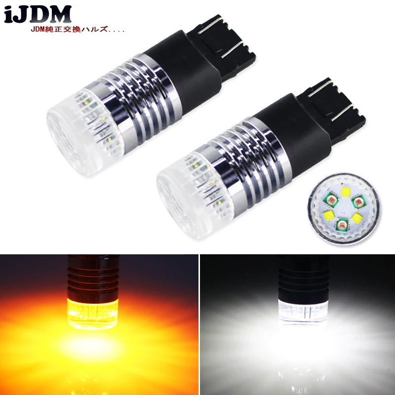 IJDM автомобиля BAY15D светодиодный белый/желтый 31571157 7443 Переключающийся лампы 12 V для