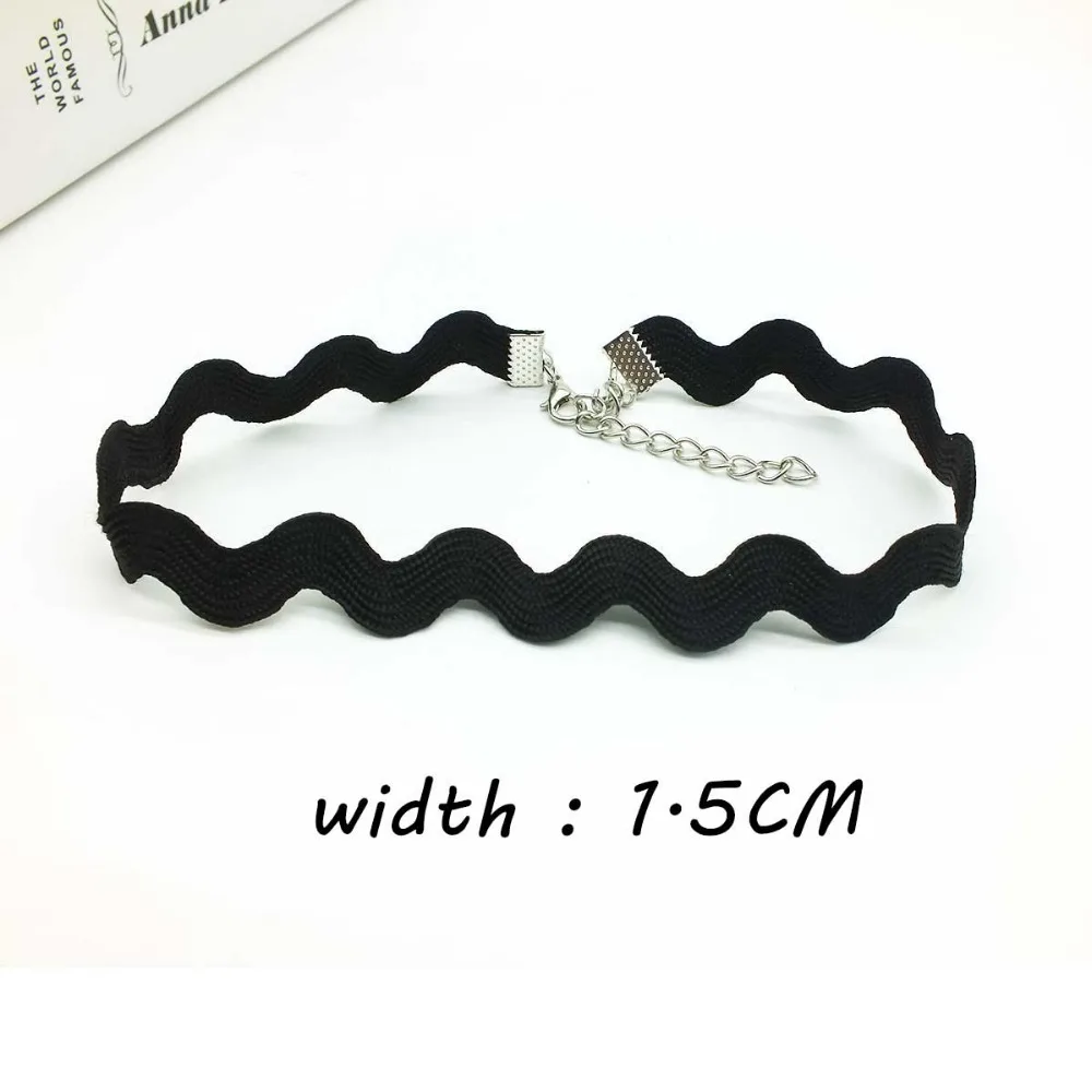 Женский набор ожерелий ZOEBER черный кружевной из кожаного чокера с татуировкой 10