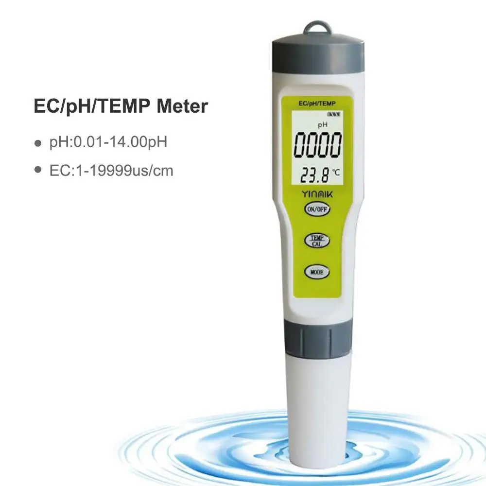 Портативный Ph/ec/temp 3 в 1 тестовая ручка ручной Ph значение Ph метр Tds/Ec тест качества воды er для бассейна дома качество воды - Цвет: Without backlight