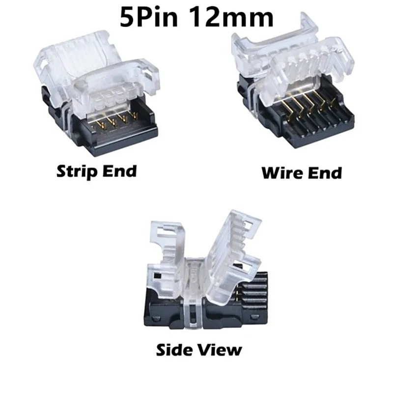 5 шт. 2pin один цвет 4Pin RGB 5Pin RGBW 8 мм 10 мм 12 мм светодиодные ленты для провода разъем не водонепроницаемый IP20 IP65 водонепроницаемый