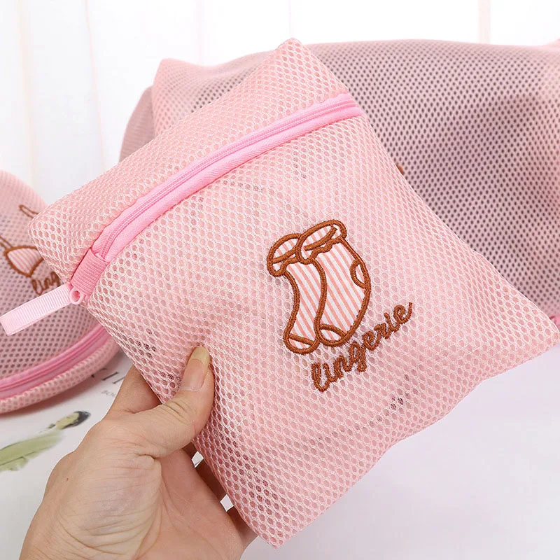 

Japanese Embroidery Fine Mesh Thickening Laundry Bag Suit Bra Underwear Dedicated Washing Bag Machine Wash Net Bag