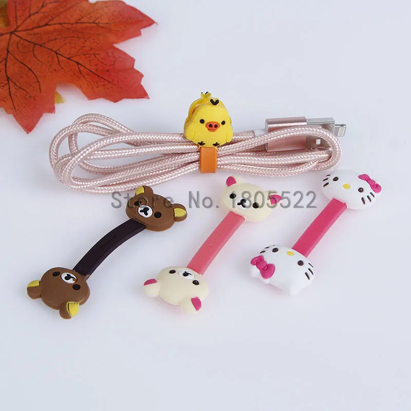 10 шт./лот мультяшный коричневый и легкий медведь фиксированный зажим для кабеля