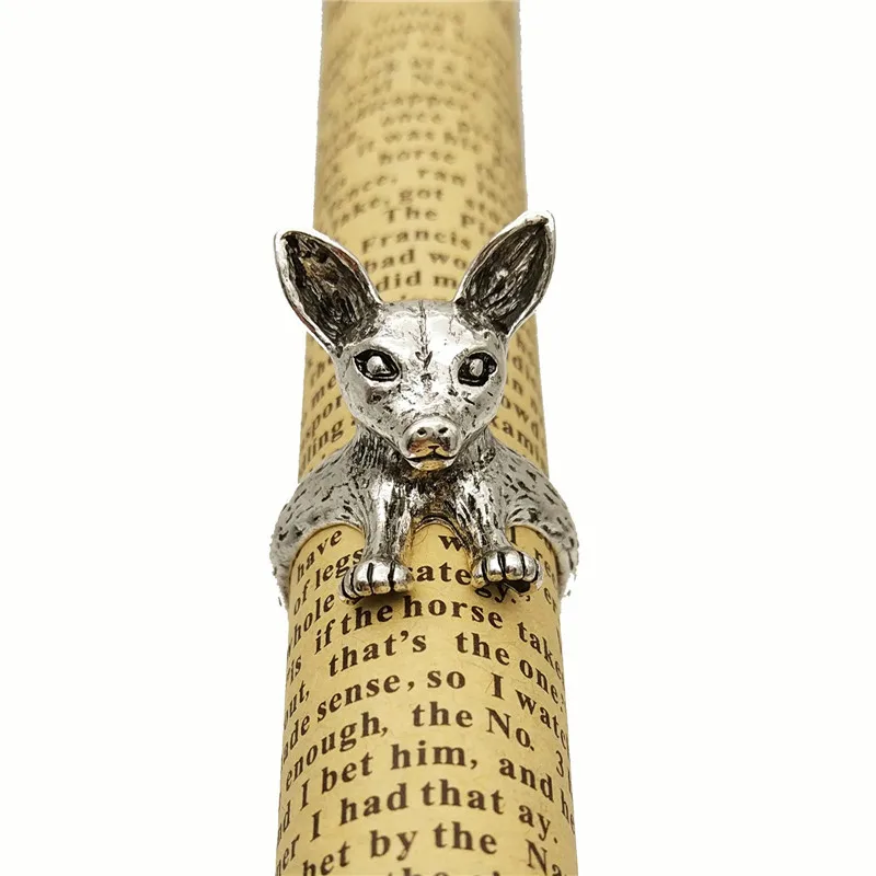 Регулируемое кольцо с 3D животными милое чихуахуа искусственное для женщин и