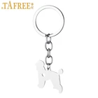 Брелок для ключей TAFREE для мужчин и женщин, немецкий пудель, модный брелок из нержавеющей стали с французскими собаками, ювелирное изделие SKU11